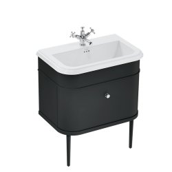 Burlington Chalfont 750mm Matt Black Vanity Unit with Basin 1 Tap Hole Basin