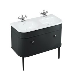 Burlington Chalfont 1000mm Matt Black Vanity Unit with Double Basin