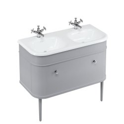 Burlington Chalfont 1000mm Classic Grey Vanity Unit with Double Basin