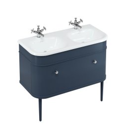 Burlington Chalfont 1000mm Blue Vanity Unit with Double Basin