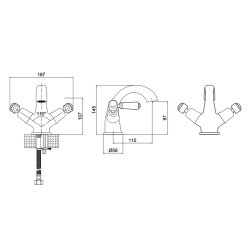 Item Burlington Kensington Chrome Mono Basin Mixer