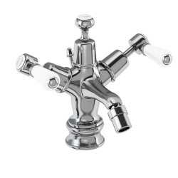 Burlington Kensington Chrome Bidet Mixer with Pop Up Waste Regent Base
