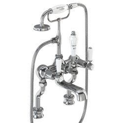 Burlington Kensington Chrome Deck Mounted Bath Shower Mixer Regent Base