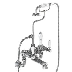 Burlington Kensington Chrome Wall Mounted Bath Shower Mixer Regent Base