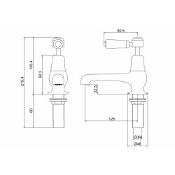 Burlington Kensington Chrome Bath Pillar Taps Burlington Kensington Chrome Bath Pillar Taps Dimensions