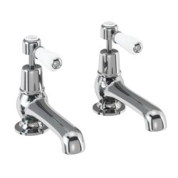 Burlington Kensington Chrome Bath Pillar Taps