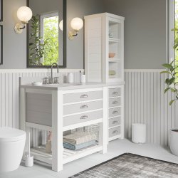 Smedbo Beslagsboden White Freestanding Fluted Toilet Brush Holder