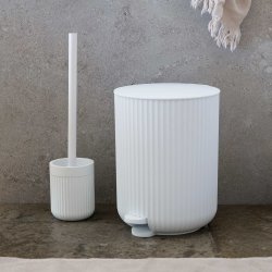 Smedbo Beslagsboden White Freestanding Fluted Toilet Brush Holder