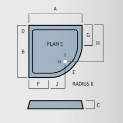 Vantage 1000 x 1000mm Quadrant Shower Tray