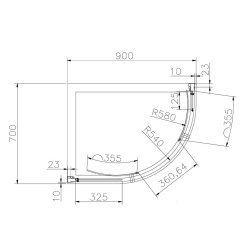 Volente 900 x 700mm Chrome 6mm Offset Quadrant Shower Enclosure
