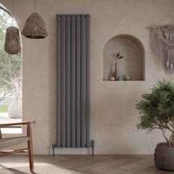 Scudo Apex Anthracite 1800 x 354mm Vertical Single Designer Radiator