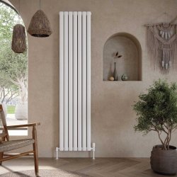Scudo Apex White 1800 x 354mm Vertical Double Designer Radiator