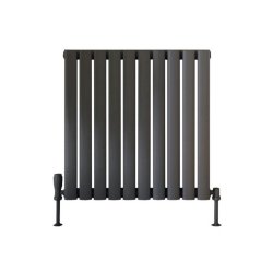Scudo Apex Anthracite 600 x 590mm Horizontal Single Designer Radiator