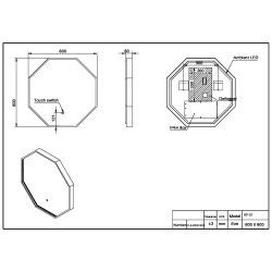 Scudo Passa 600 x 600mm Matt Black LED Bathroom Mirror