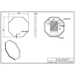 Scudo Passa 800 x 800mm Matt Black LED Bathroom Mirror