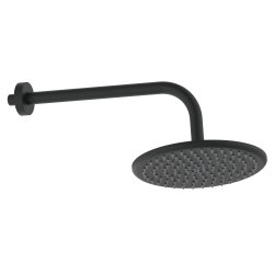 Scudo Matt Black Round Shower Arm and Head