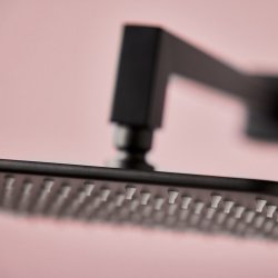 Scudo Matt Black Square Shower Arm and Head