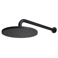 Scudo Core Matt Black Round Shower Arm and Head