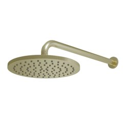 Scudo Core Brushed Brass Round Shower Arm and Head
