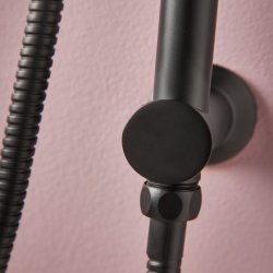 Scudo Matt Black Concealed Shower Riser Rail