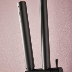 Scudo Matt Black Riser Rail and Handset with Hose