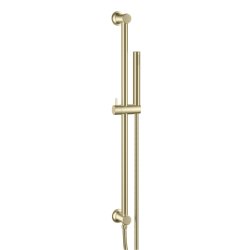 Scudo Brushed Brass Riser Rail and Handset with Hose