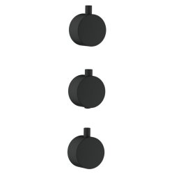 Scudo Concealed One Outlet Shower Valve with Matt Black Plate Plain Handles
