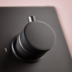 Scudo Concealed One Outlet Shower Valve with Matt Black Plate Scudo Concealed One Outlet Shower Valve with Matt Black Plate Knurled Lifestyle