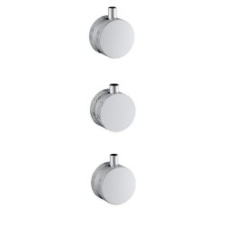 Scudo Concealed Two Outlet Shower Valve with Chrome Plate Knurled Handles