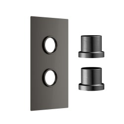 Scudo Concealed Two Outlet Shower Valve with Gunmetal Plate Scudo Concealed Two Outlet Shower Valve with Gunmetal Plate
