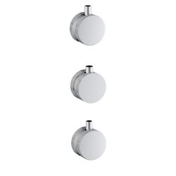 Scudo Concealed Three Outlet Shower Valve with Chrome Plate Knurled Handles