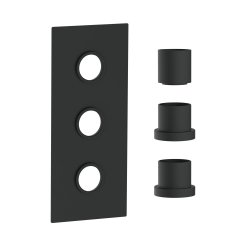 Scudo Concealed Three Outlet Shower Valve with Matt Black Plate Scudo Concealed Three Outlet Shower Valve with Matt Black Plate