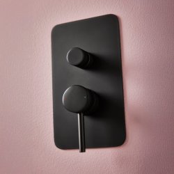 Scudo Core Matt Black Concealed Manual Dual Outlet Shower Valve