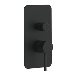 Scudo Core Matt Black Concealed Manual Dual Outlet Shower Valve