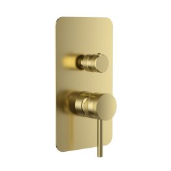 Scudo Core Brushed Brass Concealed Manual Dual Outlet Shower Valve