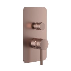 Scudo Core Brushed Bronze Concealed Manual Dual Outlet Shower Valve