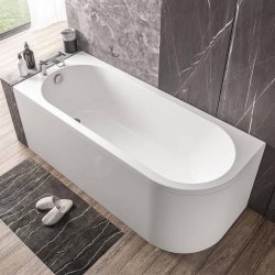 Beaufort Biscay 1700 x 700mm Single Ended Curved Bath Beauforte Reinforced Left Handed Bath