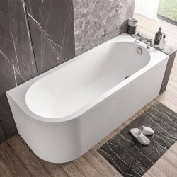 Beaufort Biscay 1700 x 700mm Single Ended Curved Bath Beauforte Reinforced Right Handed Bath