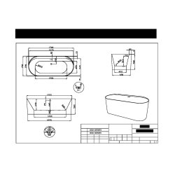 Scudo Tutto 1700 x 750mm Freestanding Bath