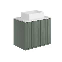 Scudo Alfie 600mm Reed Green Wall Mounted Vanity Unit with Countertop Basin