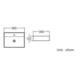 Scudo 560mm White Wall Hung Countertop Basin
