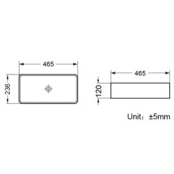 Scudo Riviera 460mm White Rectangular Countertop Basin