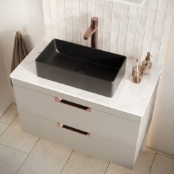 Scudo Riviera 460mm Black Rectangular Countertop Basin