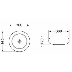 Scudo Riviera 360mm White Round Countertop Basin