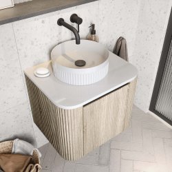 Scudo 360mm Round Fluted Countertop Basin