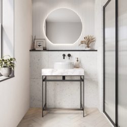 Scudo 360mm Round Fluted Countertop Basin