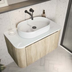 Scudo 575mm Oval Fluted Countertop Basin