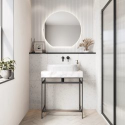 Scudo 575mm Oval Fluted Countertop Basin