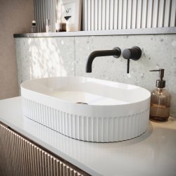 Scudo 575mm Oval Fluted Countertop Basin