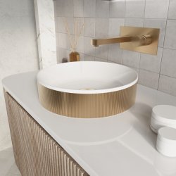 Scudo KOKO 360mm Brushed Brass Fluted Countertop Basin